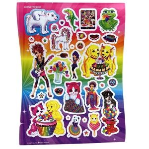 Vtg Lisa Frank Rainbow Cat Golden Retriever Unicorn Dolphin Polar‎ bear Sticker